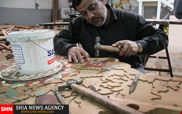 تصاویر دکور چوبی ضریح جدید حضرت عباس(ع)