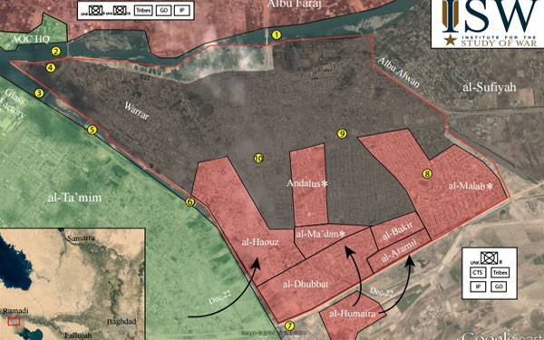 ضربه روحی سنگین به داعش در الرمادی + نقشه