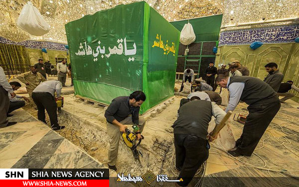 تصاویر کم نظیر از مراحل تغییر ضریح مطهر حضرت عباس (ع) تصاویر کم نظیر از مراحل تغییر ضریح مطهر حضرت عباس (ع)