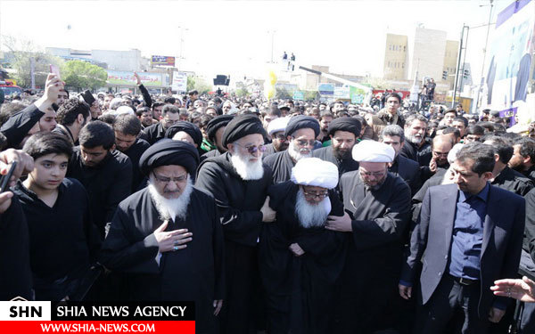 پیاده روی مراجع عالیقدر شیعه در سالروز شهادت حضرت فاطمه زهرا(س)
