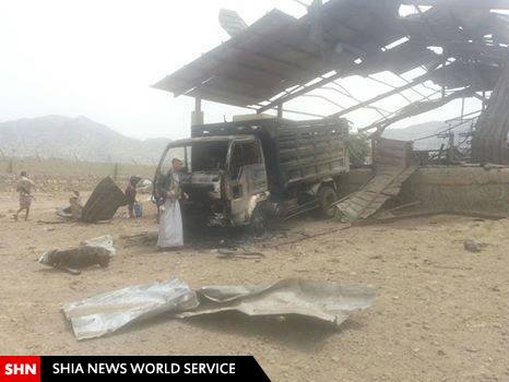 بمباران منابع گازی یمن توسط جنگنده های سعودی/ تصاویر