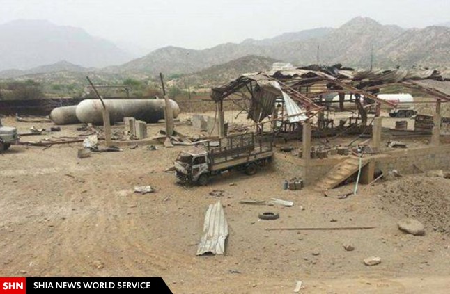 بمباران منابع گازی یمن توسط جنگنده های سعودی/ تصاویر