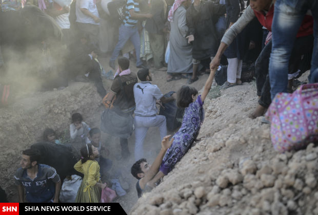 تصاویر تأثر بر‌ انگیز از فرار زنان و کودکان از دست داعش