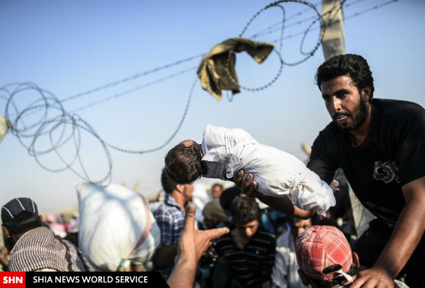 تصاویر تأثر بر‌ انگیز از فرار زنان و کودکان از دست داعش