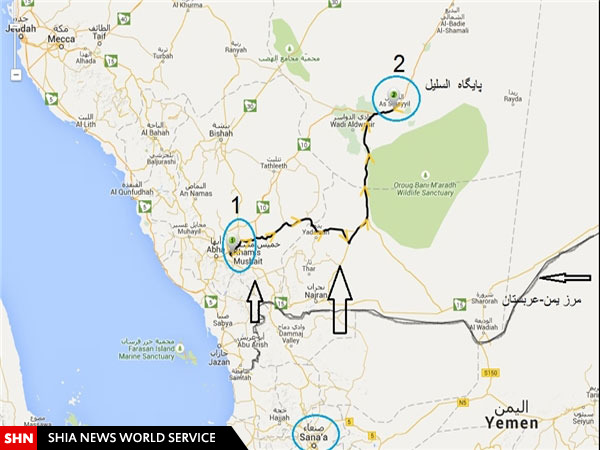 اسکادهای یمن کجای عربستان اصابت کرد؟ + نقشه