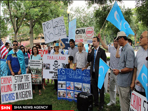 تظاهرات حمایت از مسلمانان چین در واشنگتن + تصاویر