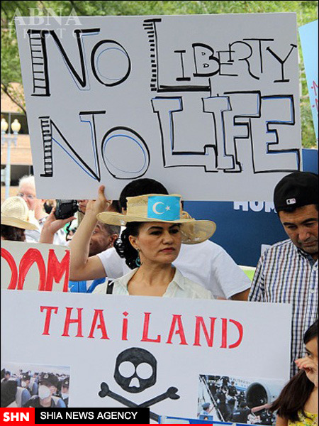تظاهرات حمایت از مسلمانان چین در واشنگتن + تصاویر