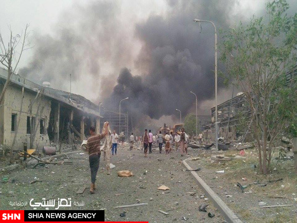 نابود شدن کارخانه سیمان یمن در حمله عربستان + تصاویر