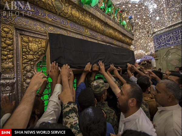 تشییع پیکر مطهر دو شهید گردان حضرت علی اکبر در کربلا + تصاویر