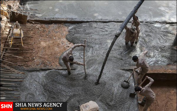 ادامه اجرای عملیات احداث سرداب امام حسین(ع) + تصاویر