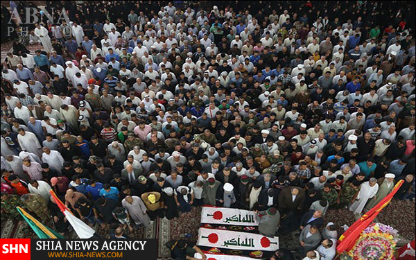 تشییع پیکر ۵ شهید جهاد کفائی در کربلا + تصاویر