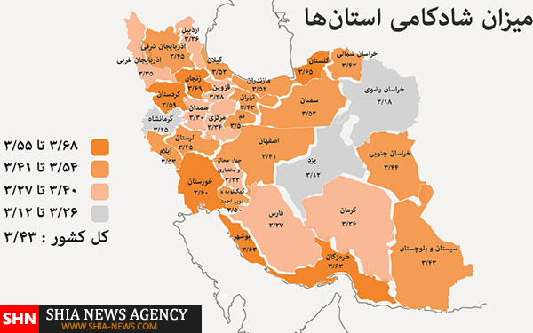 مردم کدام استان ايران شادتر هستند؟