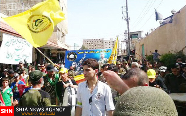 تشییع پیکر شهید سوری مدافع حرم حضرت زینب(س) + تصاویر