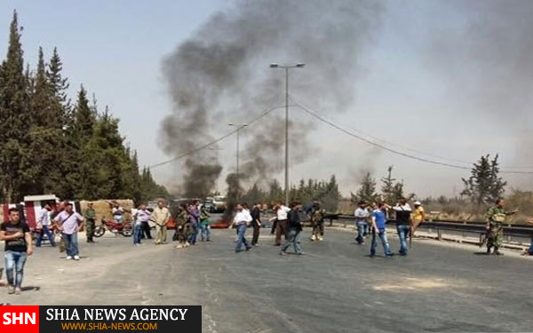 قطع جاده فرودگاه دمشق توسط شیعیان