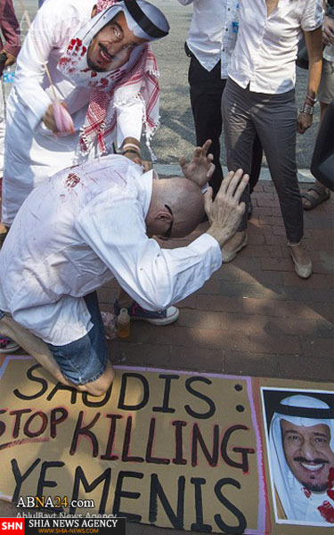 تظاهرات علیه جنایات جنگی پادشاه عربستان در واشنگتن + تصاویر