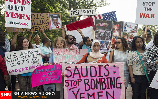 تظاهرات علیه جنایات جنگی پادشاه عربستان در واشنگتن + تصاویر