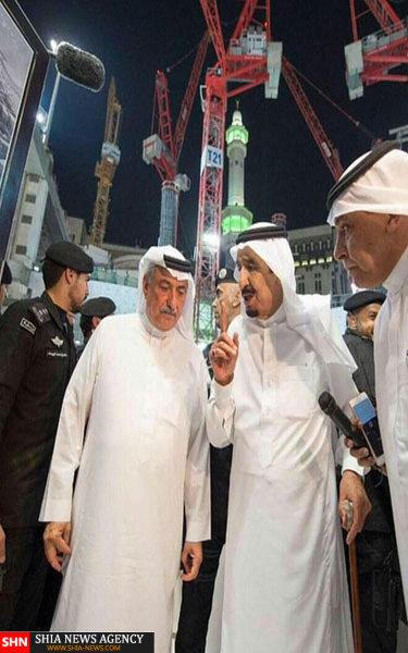 بازدید پادشاه سعودی از مکان حادثه سقوط جرثقیل