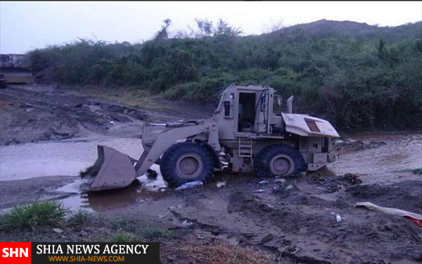 تصاویر کوبیده شدن کاروان نظامی عربستان توسط نیروهای یمنی