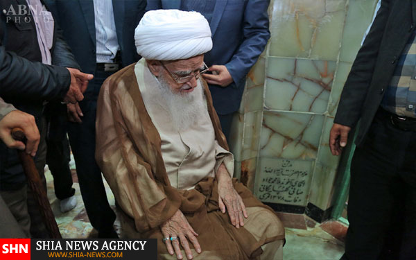 تصاویر تشرف آیت الله صافی گلپایگانی به حرم حضرت معصومه(س)