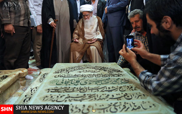 تصاویر تشرف آیت الله صافی گلپایگانی به حرم حضرت معصومه(س)