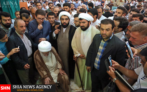 تصاویر تشرف آیت الله صافی گلپایگانی به حرم حضرت معصومه(س)