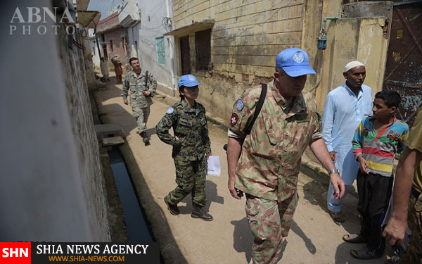 بازدید گروه نظامی سازمان ملل متحد از مناطق بمباران شده در پاکستان + تصاویر