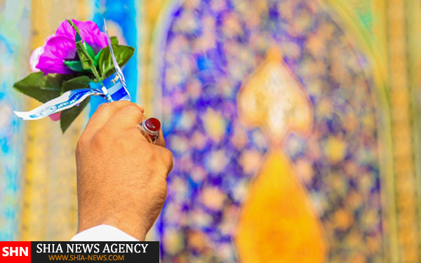 تشرف میلیون‌ها شیعه با شاخه‌های گل به حرم امیرالمومنین(ع) + تصاویر