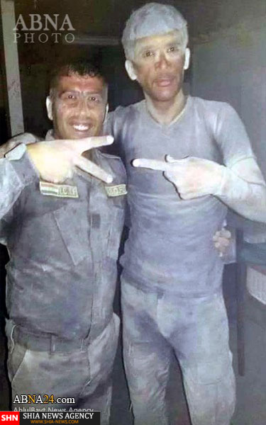 تصاویر استقامت رزمندگان حشد شعبی در طوفان شن تصاویر استقامت رزمندگان حشد شعبی در طوفان شن