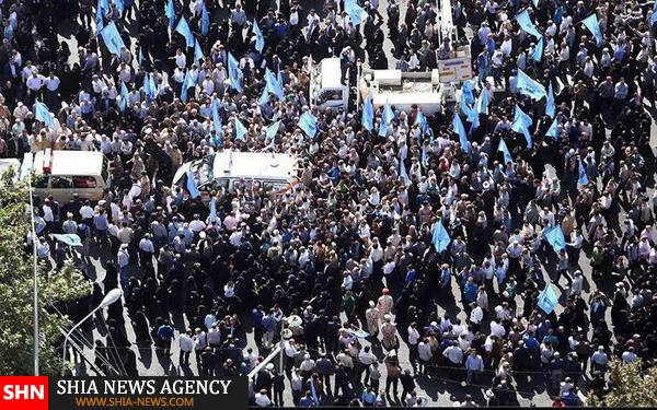تصاوير هوايي از تشييع شهداي منا در تهران تصاوير هوايي از تشييع شهداي منا در تهران