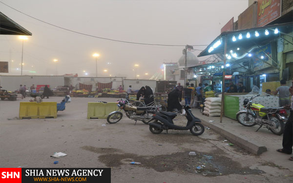 گرد و غبار شديد كربلا را فراگرفت + تصاویر