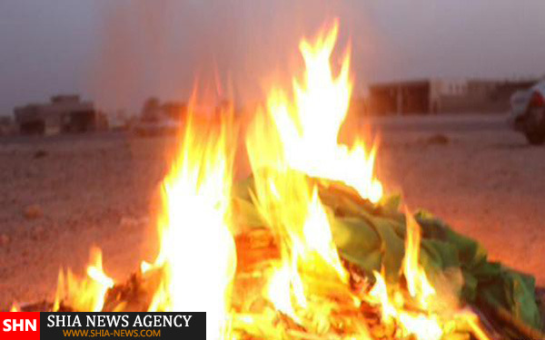 توهین و آتش زدن شعائر حسینی توسط داعش + تصاویر