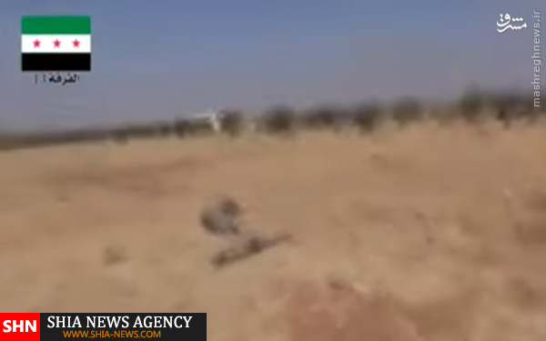 لحظه هلاکت تروریست تکفیری بدست ارتش سوریه در حلب + تصاویر