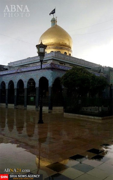 حرم حضرت زینب (س) در هوای بارانی دمشق + تصاویر