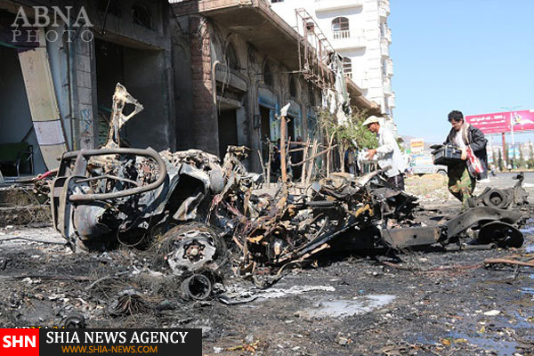آمار شهدا و زخمی ها در انفجار خودروی بمب‌گذاری شده در شهر إب یمن + تصاویر