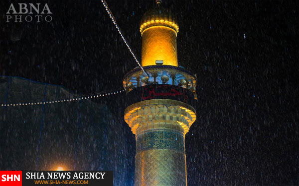 تصاویر بارش شدید باران در حرم امیرالمومنین(ع)