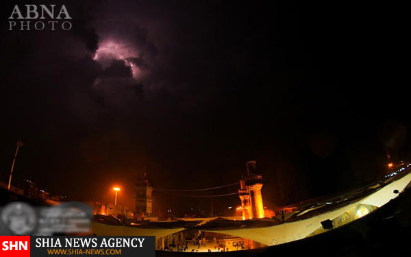 تصاویر بارش شدید باران در حرم امیرالمومنین(ع)