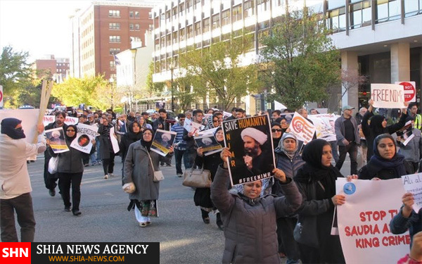 تظاهرات علیه آل‌سعود مقابل سفارت عربستان در واشنگتن + تصاویر