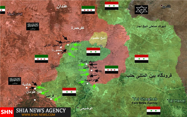 حمله تروریست‌ها به حلب از ۳ محور+نقشه