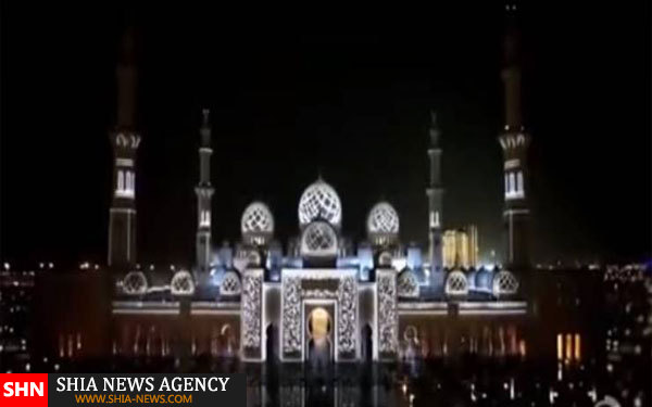 نورپردازی دیدنی مسجدی هنگام اذان+ تصویر