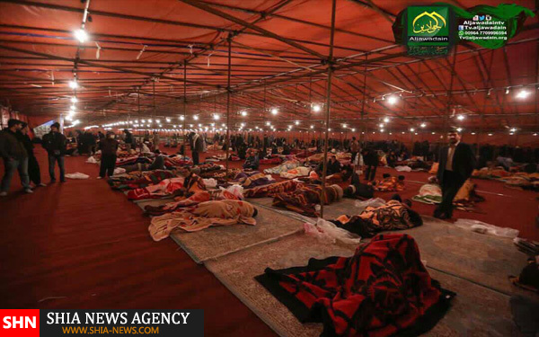 تصویر افتتاح بزرگترین خیمه زائران اربعین از سوی آستان کاظمی