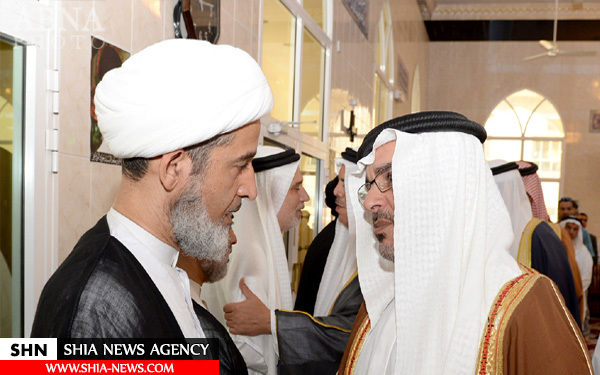 حضور نمایشی ولیعهد بحرین در مراسم ترحیم الوداعی + تصاویر