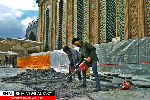 عمليات مسقف‌سازي اطراف حرم علوي آغاز شد
