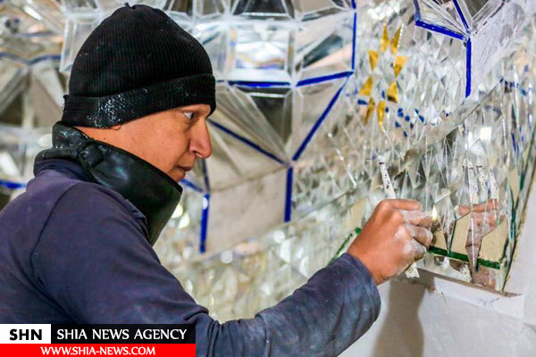 آميختگي هنر و ارادت درحرم امام علي(ع)+ تصاویر