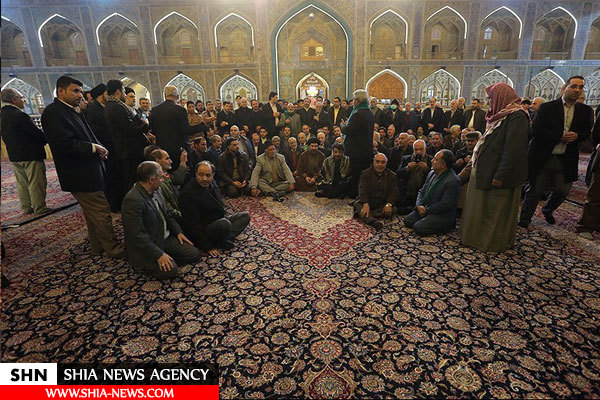 تصاویر فرش کردن ایوان طلای امیرالمومنین (ع) در نجف