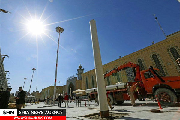 مسقف‌سازی اطراف حرم مطهر علوی آغاز شد + تصاویر