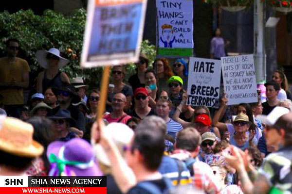 تظاهرات مردم استرالیا علیه ترامپ+تصاویر