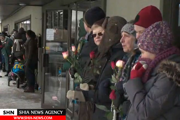 قرار گرفتن مسجدی در میان زنجیره انسانی در کانادا+ تصویر