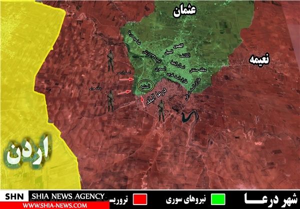 حملات گسترده تروریست‌های سوریه به غرب درعا+ نقشه