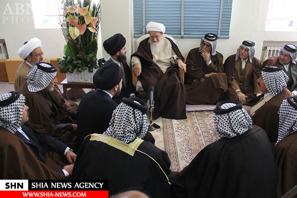 تصاویر دیدار شیوخ عشایر عراق با آیتالله صافی گلپایگانی تصاویر دیدار شیوخ عشایر عراق با آیتالله صافی گلپایگانی