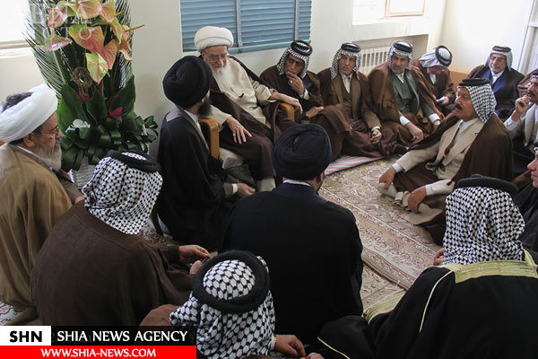 تصاویر دیدار شیوخ عشایر عراق با آیتالله صافی گلپایگانی تصاویر دیدار شیوخ عشایر عراق با آیتالله صافی گلپایگانی